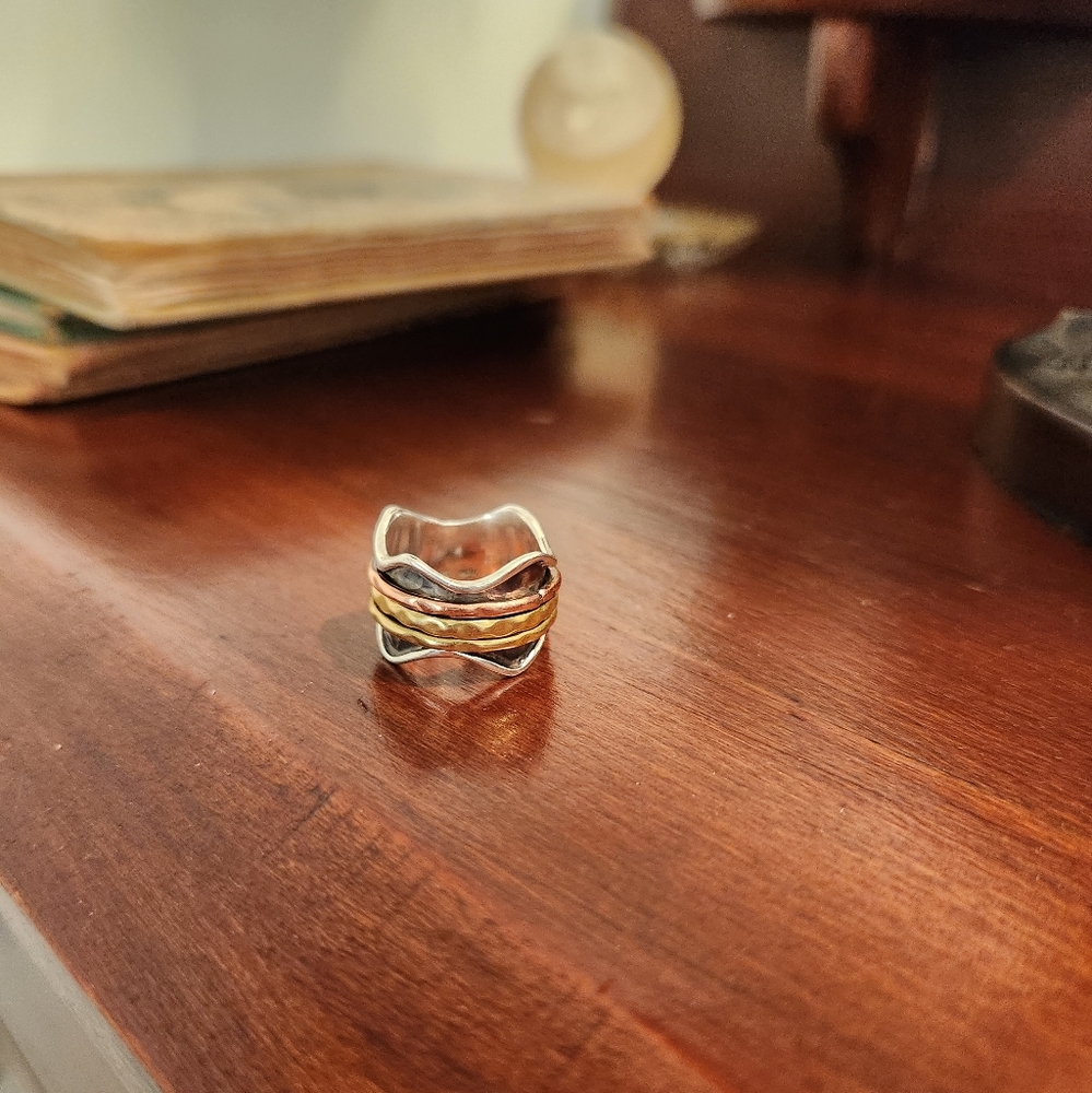 Solid Sterling Spinner Ring - image 1